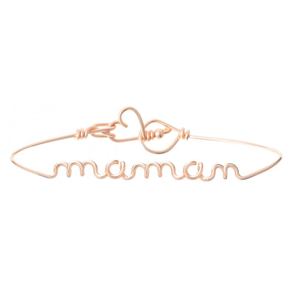 Bracelet personnalisé- Mot Maman sur jonc