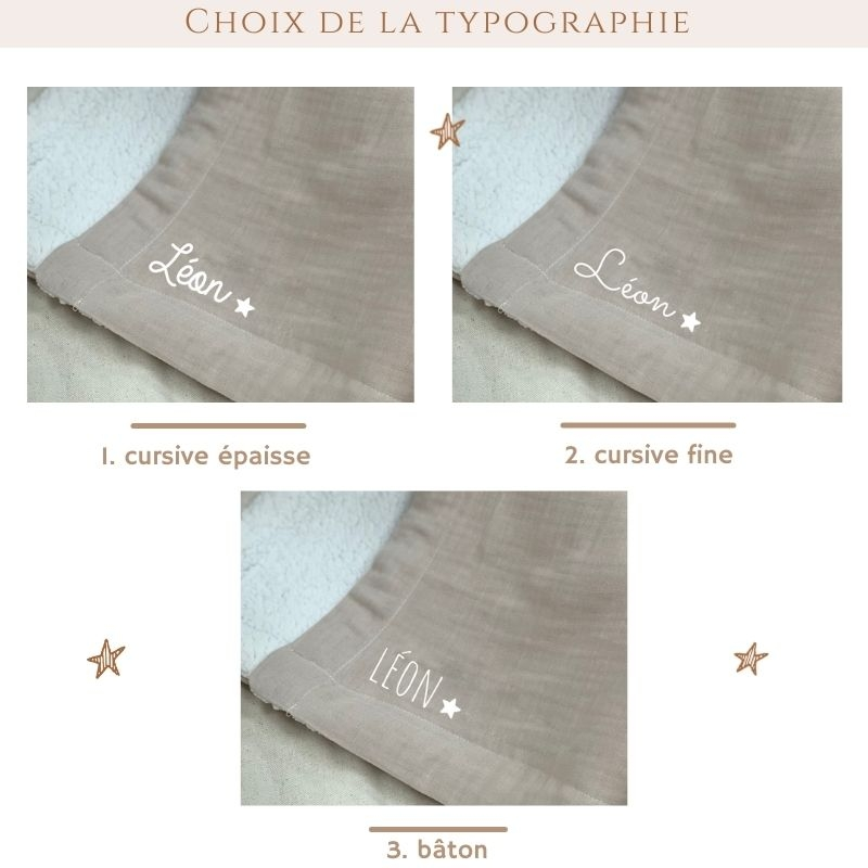 Couverture personnalisée - Double gaze et fourrure