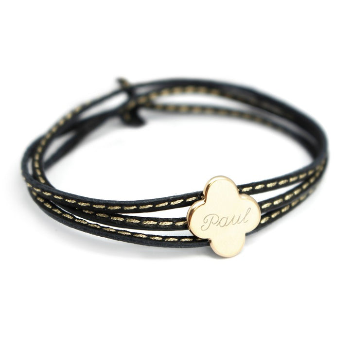 Bracelet personnalisé - Amazone Trèfle Plaqué or