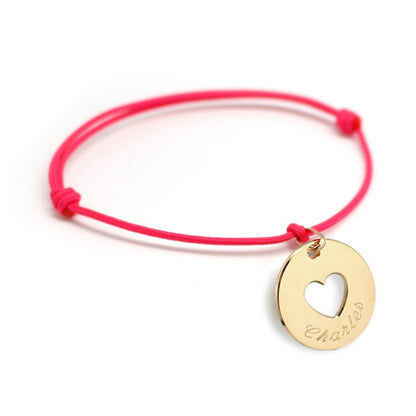 Bracelet personnalisé Plaqué Or - Accroche Cœur Charm