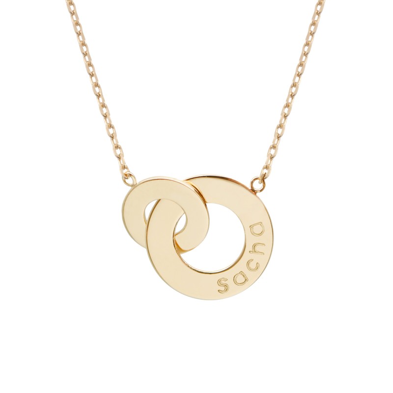 Collier personnalisé - Anneaux enlacés Plaqué or ou Argent