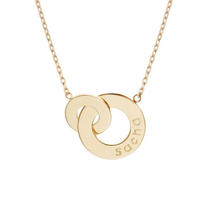 Collier personnalisé - Anneaux enlacés Plaqué or ou Argent