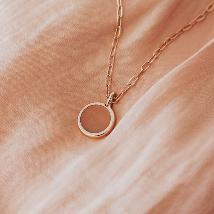 Collier pierre fine personnalisé - Chaîne mailles allongées - Plaqué Or