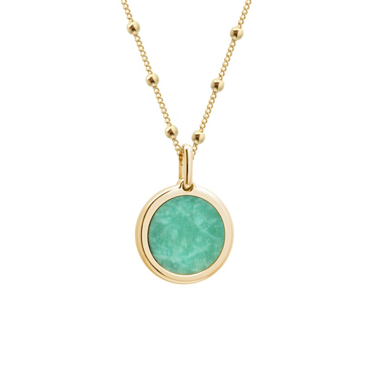 Collier pierre fine personnalisé - Chaîne perlée - Plaqué Or