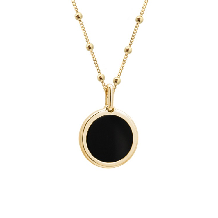 Collier pierre fine personnalisé - Chaîne perlée - Plaqué Or