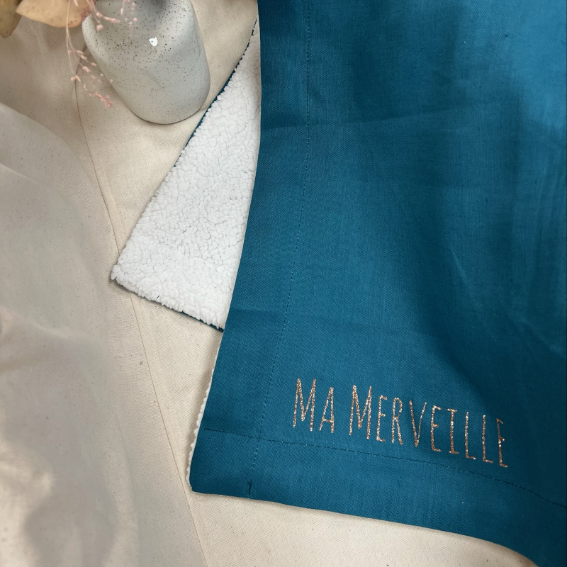 Couverture personnalisée - Lin et fourrure
