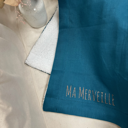 Couverture personnalisée - Lin et fourrure