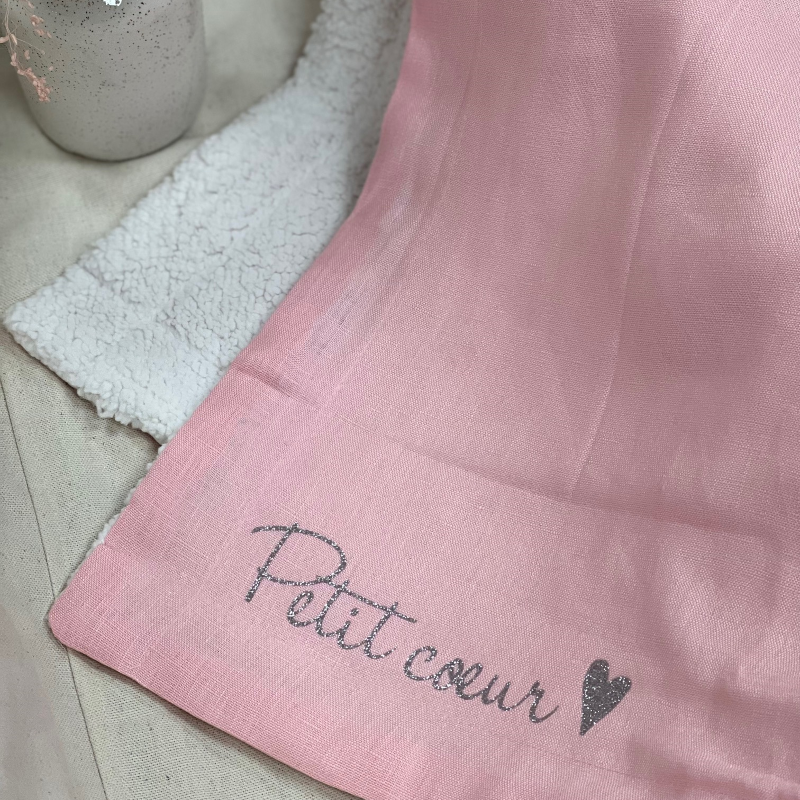 Couverture personnalisée - Lin et fourrure
