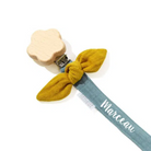 Attache tétine personnalisée - Double gaze de coton + fleur