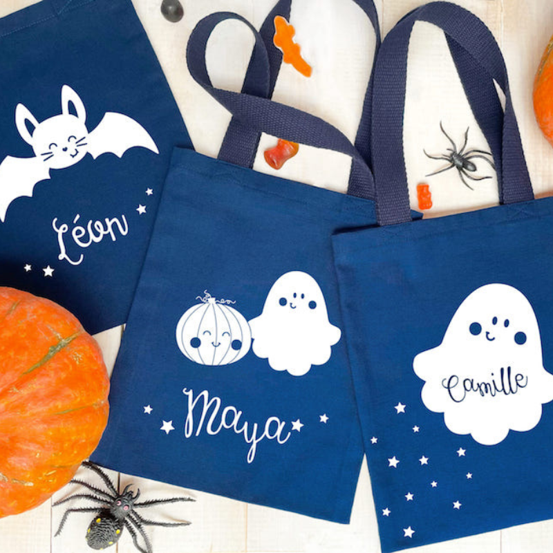 Tote bag Halloween - Personnalisation phosphorescente