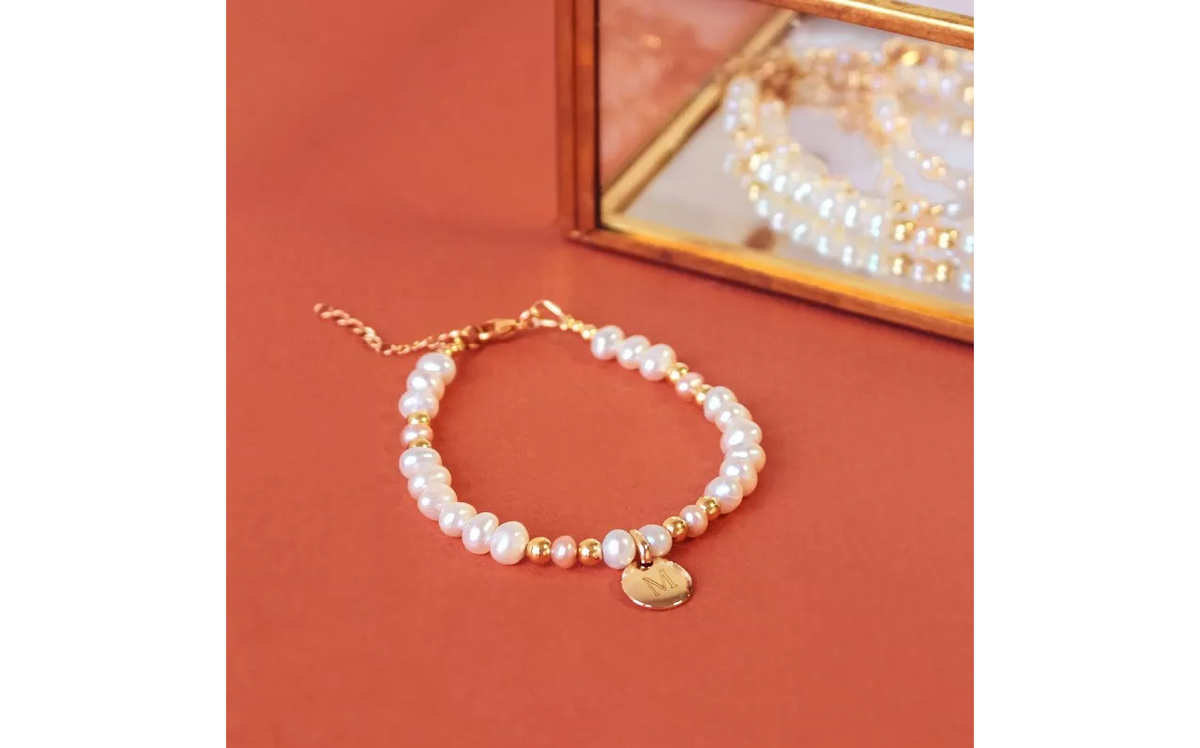 Bracelet perles d'eau douce personnalisé - Cadeau personnalisé