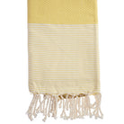 Fouta nid d'abeille rayé personnalisable - Jaune