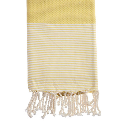 fouta-nid-d-abeille-rayé-jaune-plage-soleil-serviette-mer-personnalisable-texte-prenom-cadeau-adulte-unique