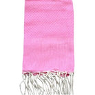 Fouta nid d'abeille uni personnalisable - Rose bonbon