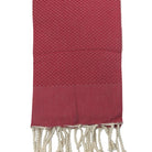 Fouta nid d'abeille uni personnalisable - Rouge