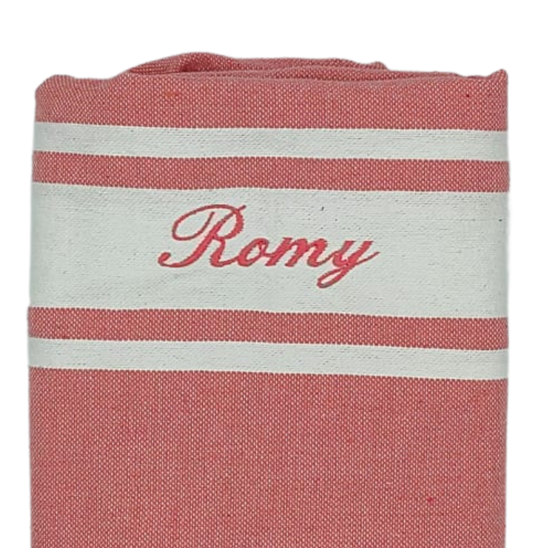 Fouta plate enfant personnalisable - Corail