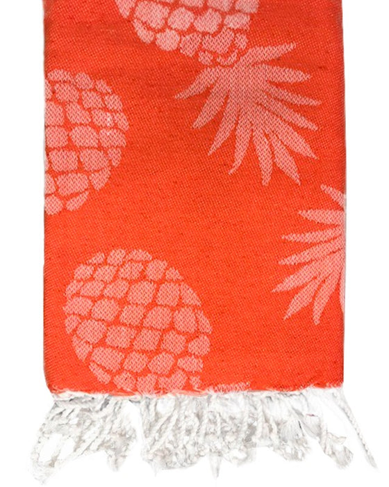 Fouta Jacquard Ananas personnalisable - Orange