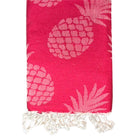 Fouta Jacquard Ananas personnalisable - Rose fuchsia