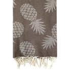Fouta Jacquard Ananas personnalisable - Taupe