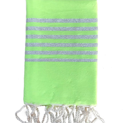 fouta-plate-lurex-jaune-fluo-personnalisable-cadeau-adulte-plage-mer-soleil-serviette