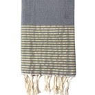 Fouta rayée or - Gris moyen