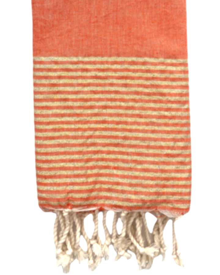 fouta-plate-lurex-orange-personnalisable-cadeau-adulte-plage-mer-soleil-serviette