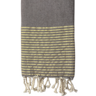 Fouta rayée or - Taupe