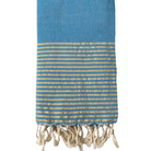 Fouta rayée or - Turquoise
