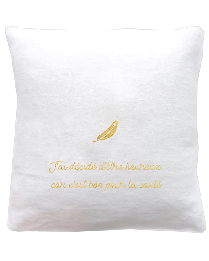 Coussin en lin cadeau adulte personnalisé