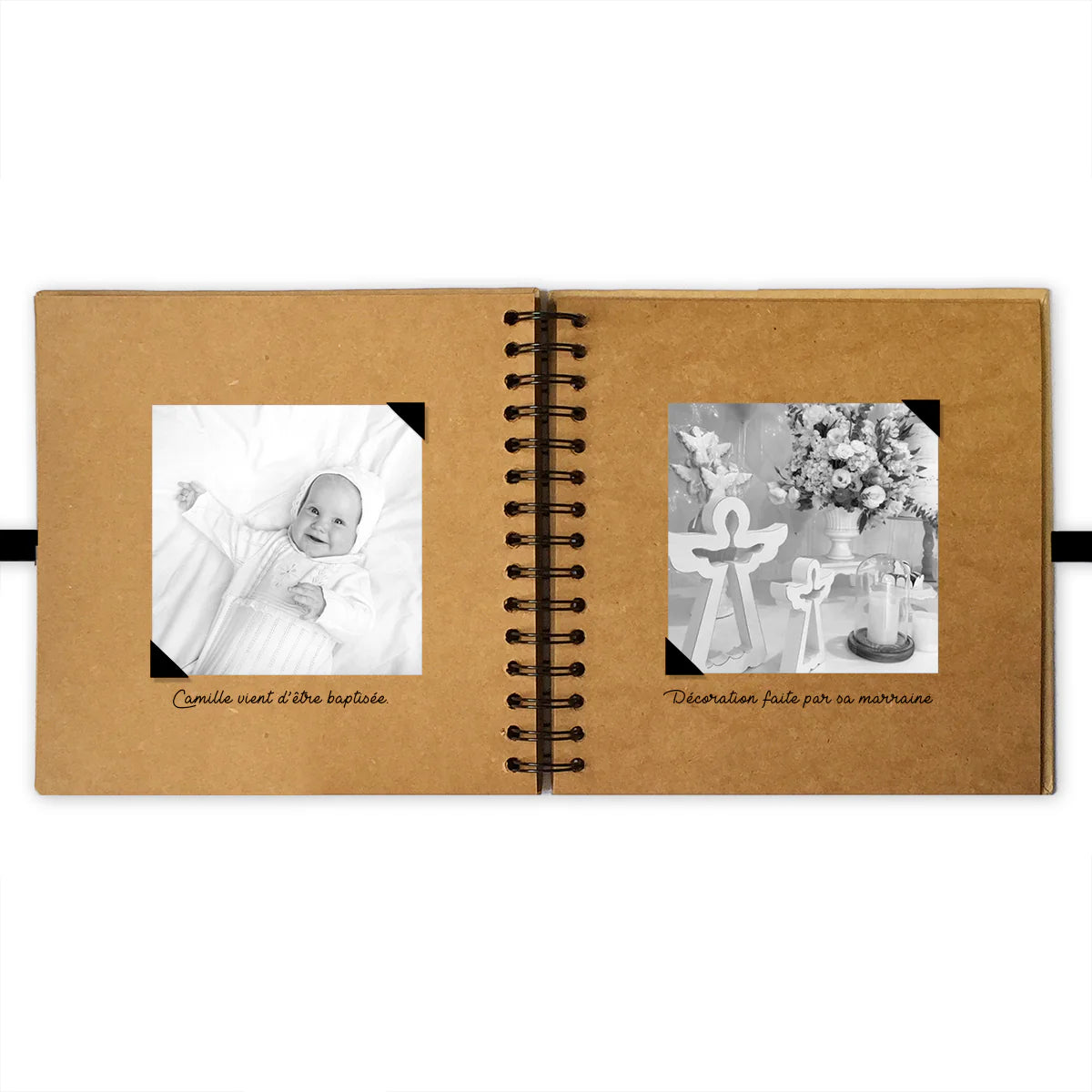 Album photo personnalisé en Kraft - Cadeau Baptême et Communion