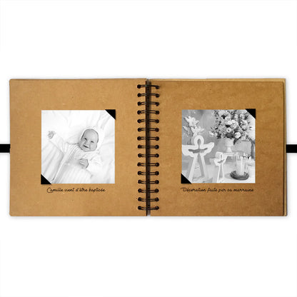 Album photo personnalisé en Kraft - Cadeau Baptême et Communion