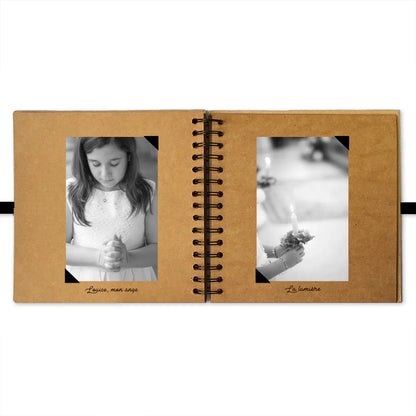 Album photo personnalisé en Kraft - Cadeau Baptême et Communion
