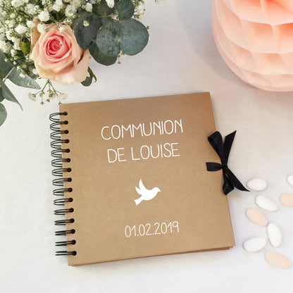 Album photo personnalisé en Kraft - Cadeau Baptême et Communion