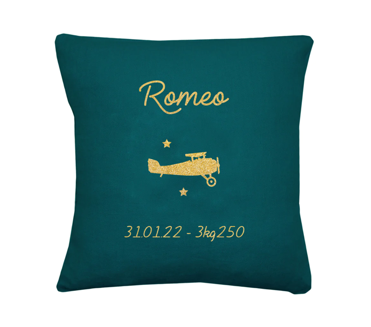 Coussin en lin bébé personnalisé