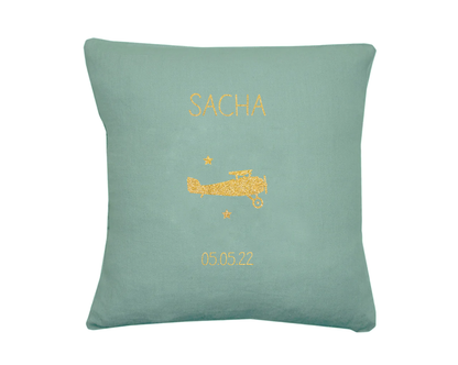 Coussin en lin bébé personnalisé
