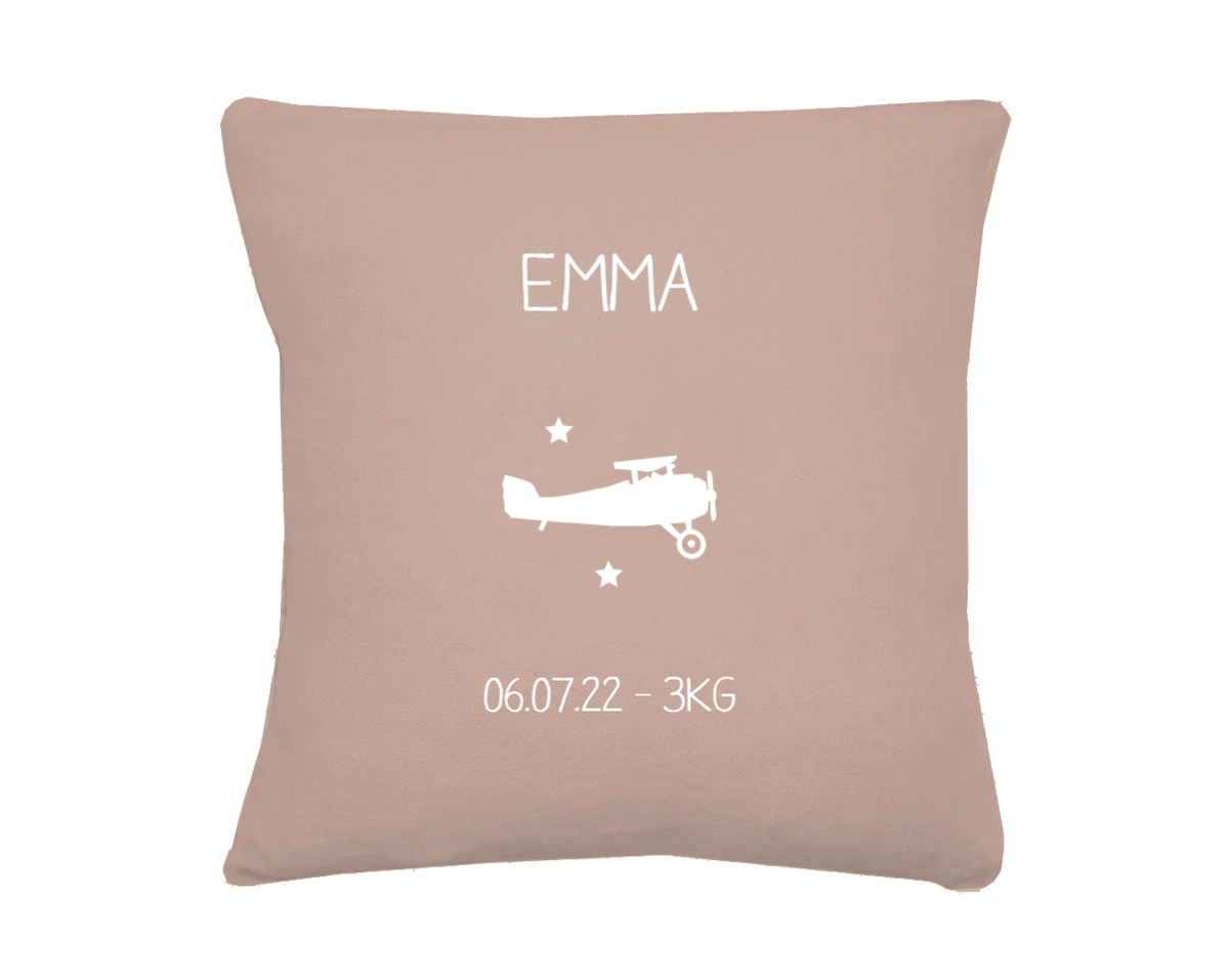 Coussin en lin bébé personnalisé