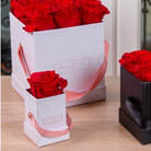 Rose éternelle dans  son écrin carré personnalisé - Cadeau fête des mères