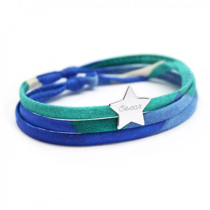 Bracelet personnalisé - Liberty étoile - Argent