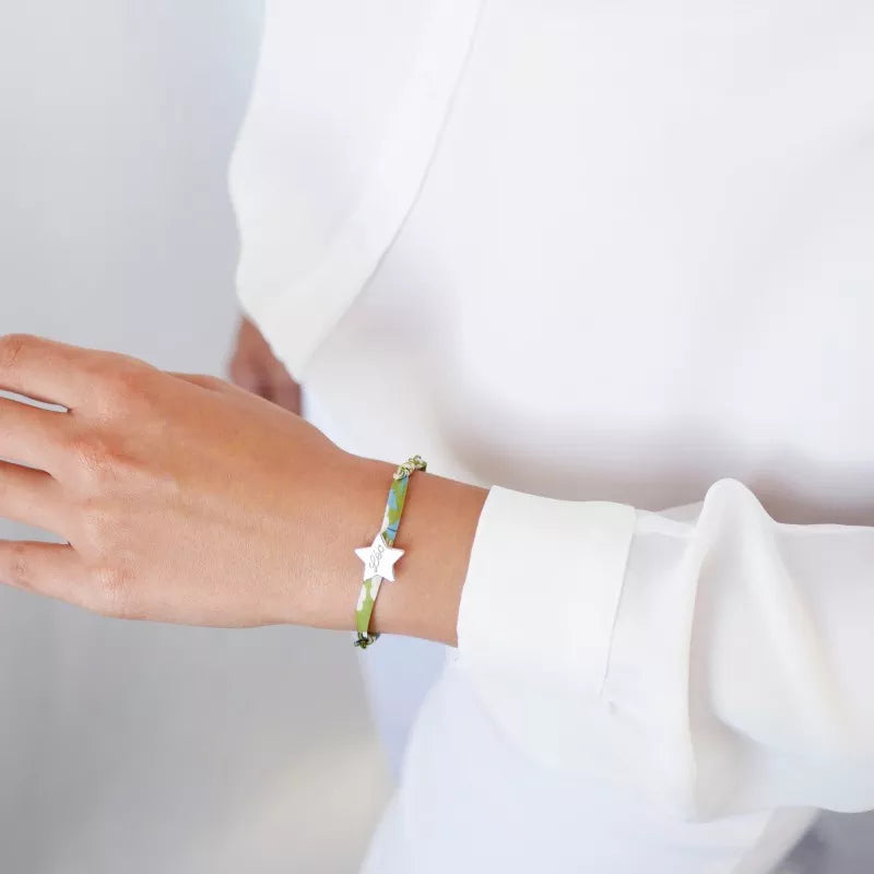 Bracelet personnalisé - Liberty étoile - Argent