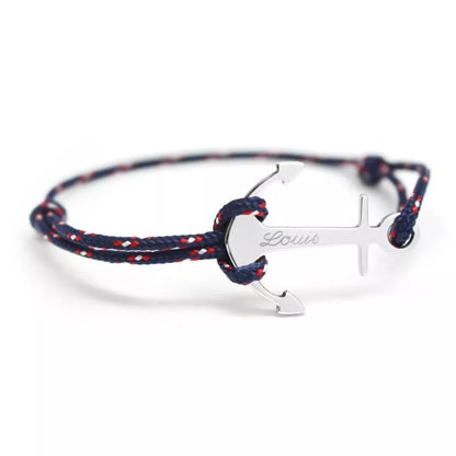 Coffret duo pour couple - Bracelets personnalisés ancre et anneau - Argent et Plaqué Or