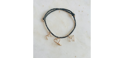 Bracelet personnalisé - Majuscule sur fil pailleté