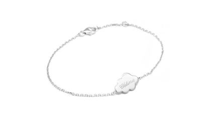 Bracelet chaîne personnalisé - Nuage Plaqué Or ou Argent