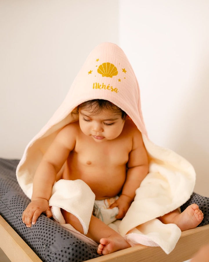 Cape de bain personnalisée - Double gaze de coton