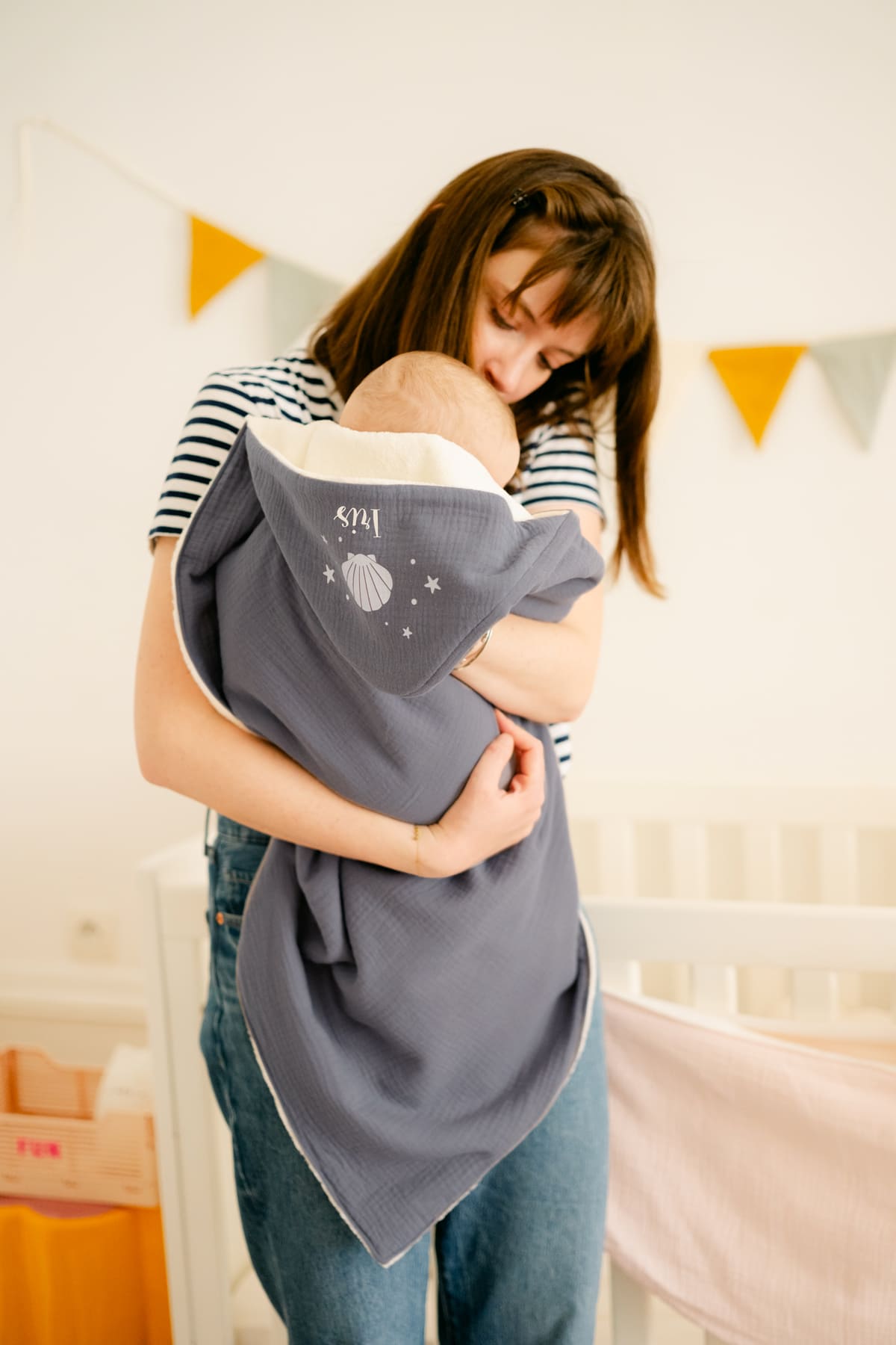 Cape de bain personnalisée - Double gaze de coton