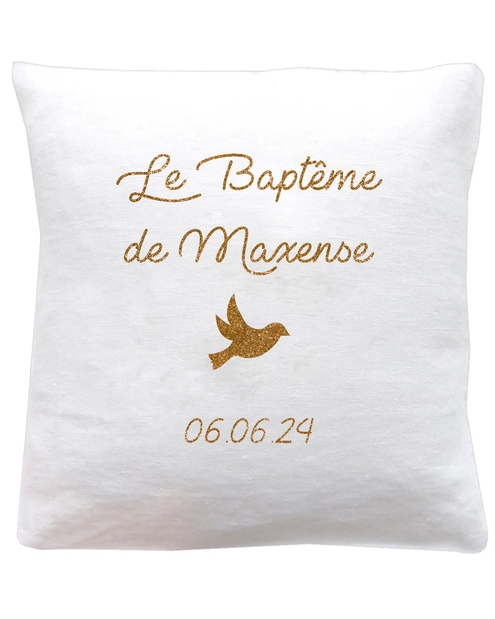 Coussins personnalisés blanc - cadeaux personnalisés naissance