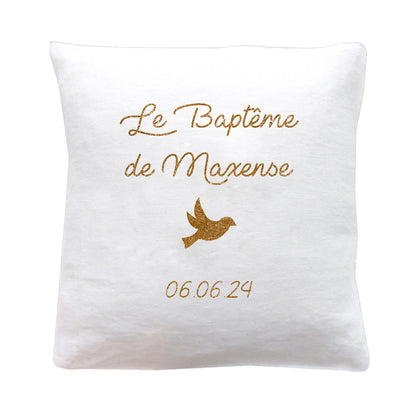 Coussins personnalisés blanc - cadeaux personnalisés naissance