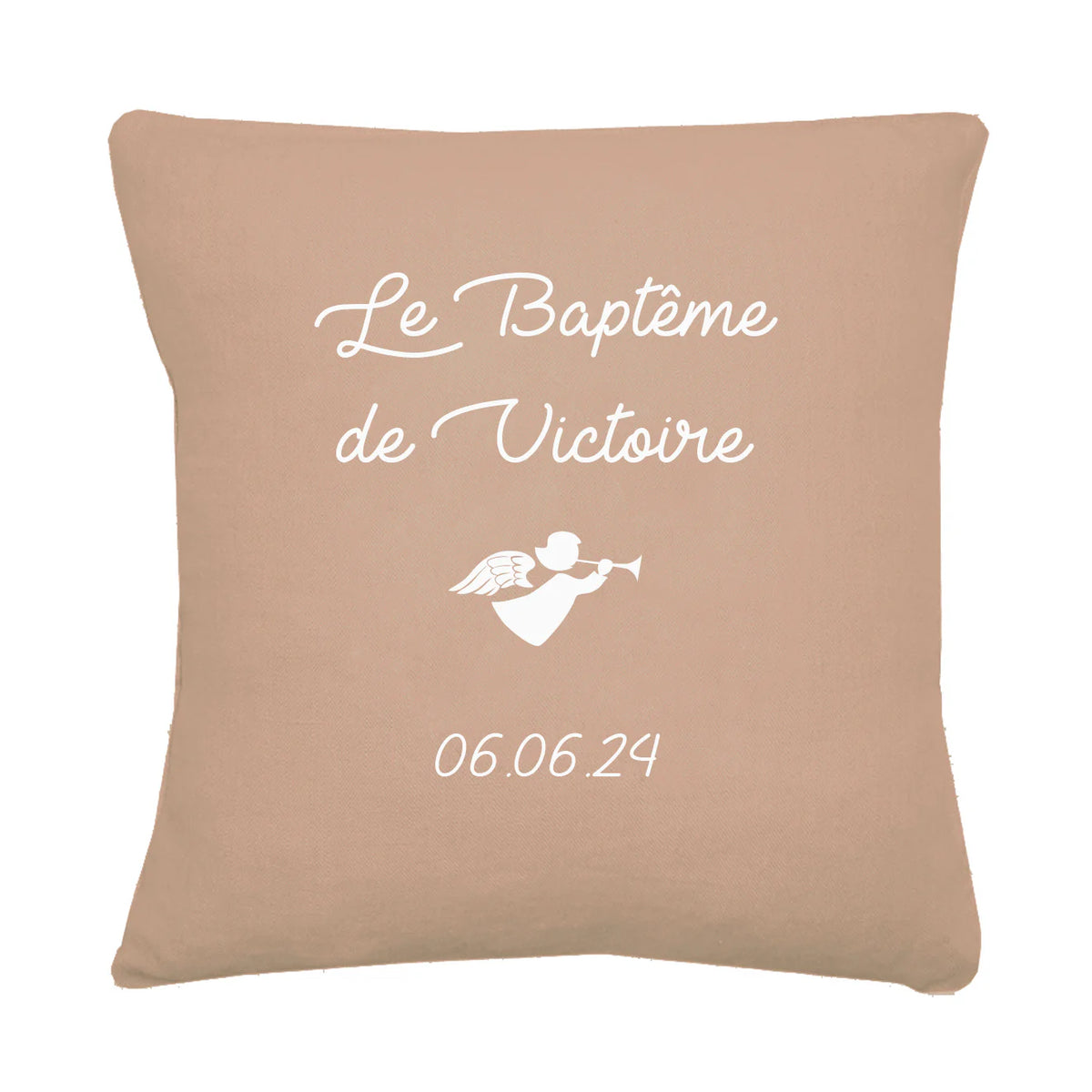 Coussins personnalisés beige - cadeaux personnalisés naissance