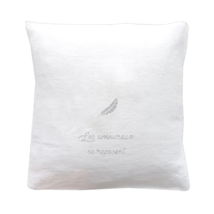 Coussin en lin personnalisé - Cadeau de mariage