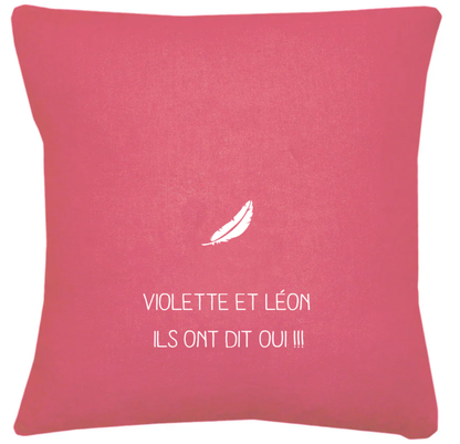 Coussin en lin personnalisé - Cadeau de mariage