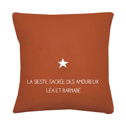 Coussin en lin personnalisé - Cadeau de mariage